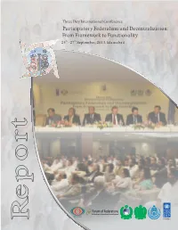 Participatory Federalism and Decentralization: from Framework to Functionality