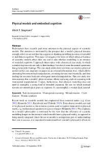 Physical Models and Embodied Cognition