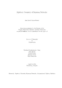 Algebraic Geometry of Bayesian Networks