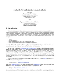 Arun Ram- Mathml for Math Research Papers