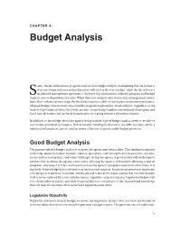 CHAPTER 4: Budget Analysis
