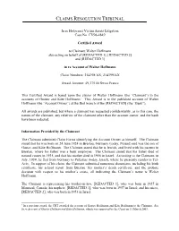 Claims Resolution Tribunal