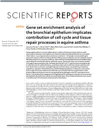 Gene Set Enrichment Analysis of the Bronchial Epithelium Implicates