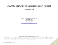 Ii 2020 Megachurch Compensation Report