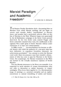 Marxist Paradigm // and Academic Freedom * by DMITRI N