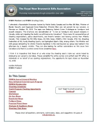 RNBRA Newsletter Promoting Marksmanship Through Competition Since 1866 September-October 2018 Volume 1, Issue 5