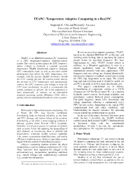 Temperature Adaptive Computing in a Real PC