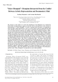 Tokyo Olympiad : Olympism Interpreted Paper : Philosophy