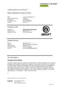 Studio Operations Director (F/M)