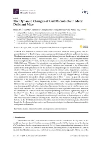 The Dynamic Changes of Gut Microbiota in Muc2 Deficient Mice