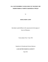 Cell Reprogramming Technologies for Treatment And