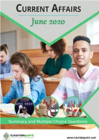Current Affairs –June 2020