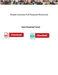 Disable Automatic Pull Requests Rhodecode