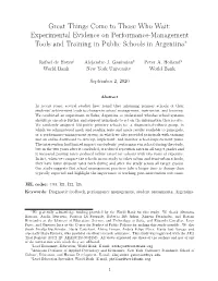 Great Things Come to Those Who Wait: Experimental Evidence on Performance-Management Tools and Training in Public Schools in Argentina∗