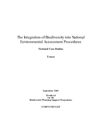Integration of Biodiversity Into National Environmental Assessment Procedures