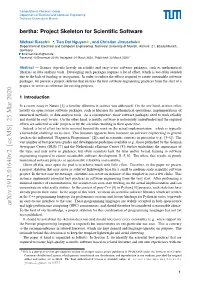 Project Skeleton for Scientific Software