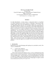 Reference to Possible Worlds1 Matthew Stone Center for Cognitive Science and Department of Computer Science Rutgers University 1