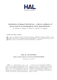Amidation of Phenol Derivatives: a Direct Synthesis of Paracetamol (Acetaminophen) from Hydroquinone