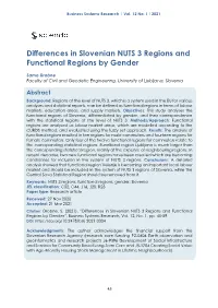 Differences in Slovenian NUTS 3 Regions and Functional Regions by Gender