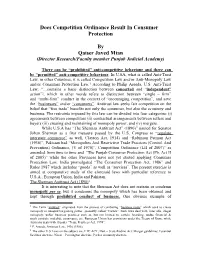 Does Competition Ordinance Result in Consumer Protection
