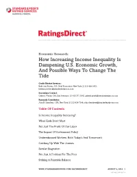 How Increasing Income Inequality Is Dampening U.S. Economic Growth, and Possible Ways to Change the Tide
