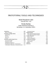 Prototyping Tools and Techniques