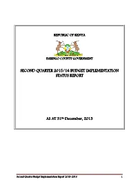 Second Quarter 2015/16 Budget Implementation Status Report