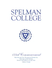 Spelman College 133Rd Commencement Program