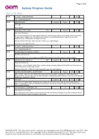 Sydney Program Guide