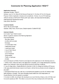 Comments for Planning Application 1832/17