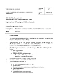 Extend Time Duration of Tom Nan Clach Wind Farm from 3 to 5 Years