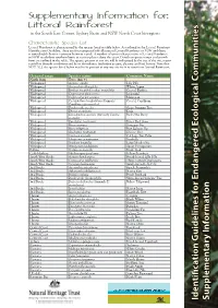 Iden Tification G Uidelines for Endangered Ecolo Gical C
