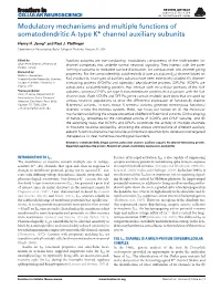 Modulatory Mechanisms and Multiple Functions of Somatodendritic A-Type K+ Channel Auxiliary Subunits