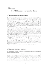 Old-Fashioned Perturbation Theory