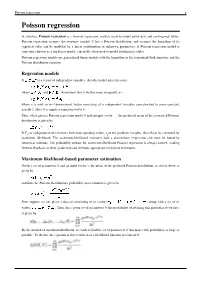 Poisson Regression 1 Poisson Regression