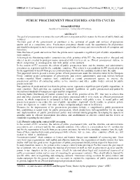 Procurement Procedures and His Cycle