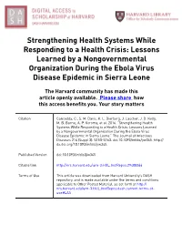 Strengthening Health Systems While Responding to a Health Crisis