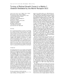 Turning of Retinal Growth Cones in a Netrin-1 Gradient Mediated by the Netrin Receptor DCC