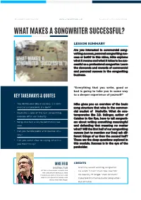 What Makes a Songwriter Successful?