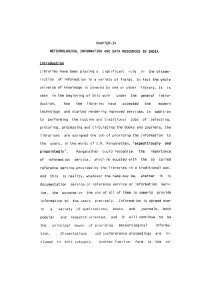 Chapter-Iv Meteorological Information and Data