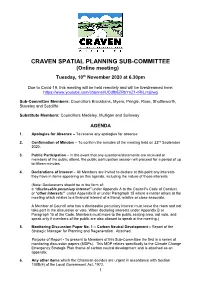 Craven Spatial Planning Sub-Committee Agenda and Reports