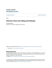 Deterrence Theory: Key Findings and Challenges