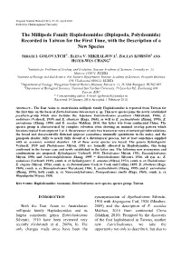 Diplopoda, Polydesmida) Recorded in Taiwan for the First Time, with the Description of a New Species