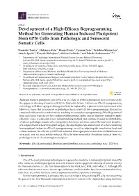 (Ips) Cells from Pathologic and Senescent Somatic Cells