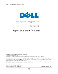 Reportable Items for Linux®