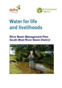 South West River Basin Management Plan, Including Local Development Documents and Sustainable Community Strategies (Local Authorities)