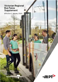 Victorian Regional Bus Fares Supplement Effective 1 January 2019