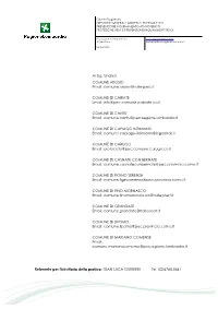 Ai Sig. Sindaci COMUNE AROSIO Email: Comune.Arosio@Halleypec.It