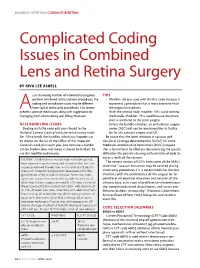 Complicated Coding Issues in Combined Lens and Retina Surgery by Riva Lee Asbell