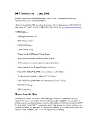 DPF Newsletter – June 2005